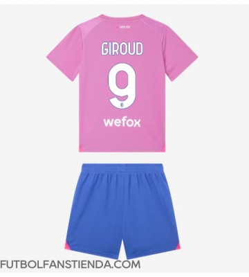 AC Milan Olivier Giroud #9 Tercera Equipación Niños 2023-24 Manga Corta (+ Pantalones cortos)